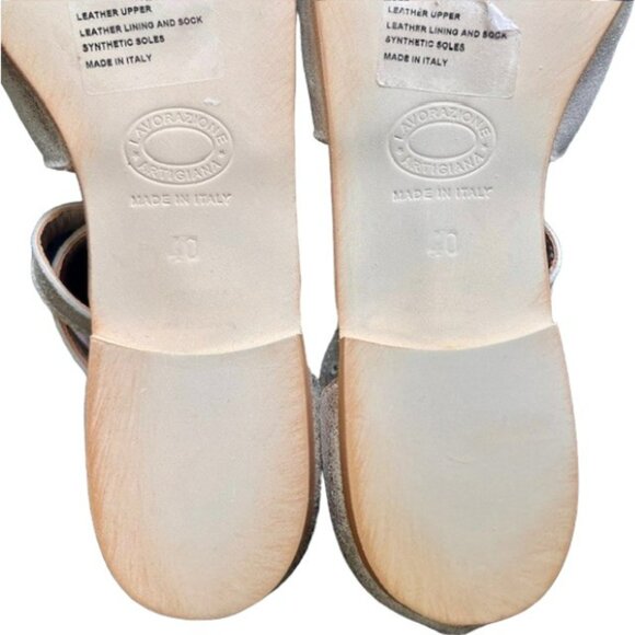 Sundance Shimmer Gold Closed Toe Ankle Wrap Sandals - Gold/Nude - 40 - Picture 8 of 9